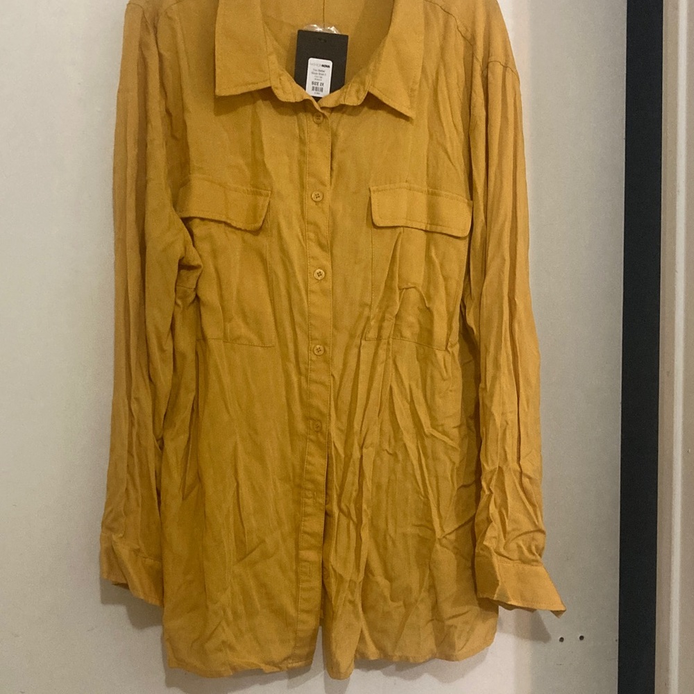 Fashion Nova Mustard Blouse